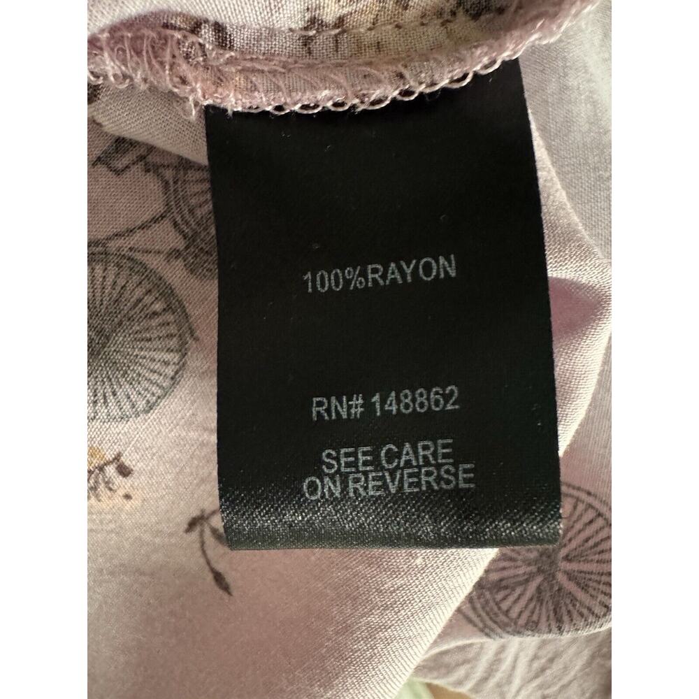 Torrid Womens Size 4 Lavender Pink Bicycle Print Challis Dolman Button Up Shirt - Picture 8 of 9